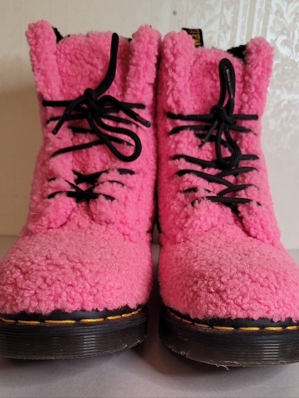 Dr Martens 1460 Pascal Pink Faux Shearling Boots - Picture 5 of 10